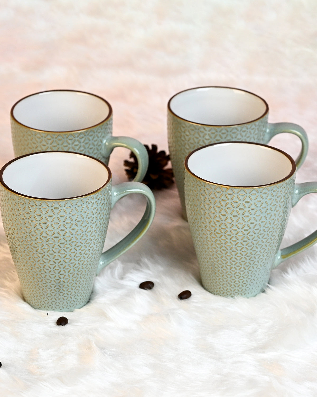 Novara New Bone China Coffee Mugs Set of 4