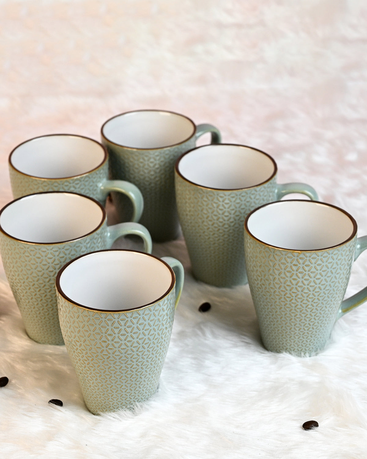Novara New Bone China Coffee Mugs Set of 6