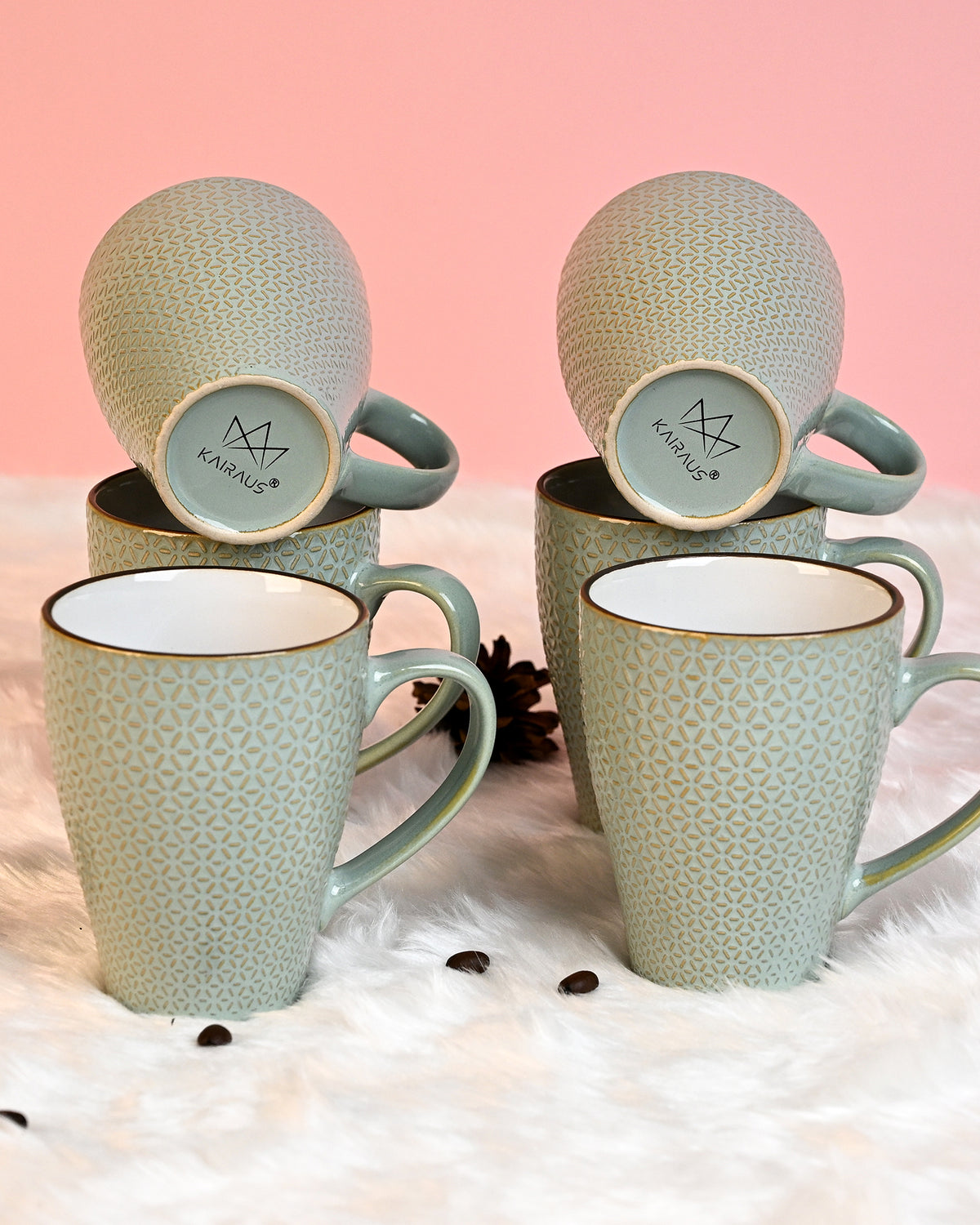 Novara New Bone China Coffee Mugs Set of 6