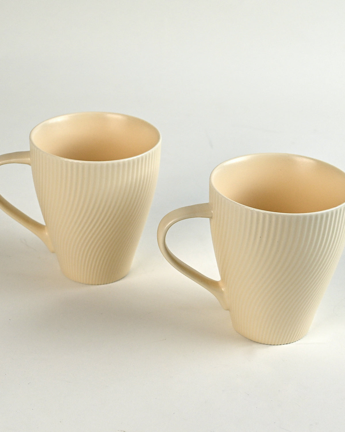 Pale Peach Unique New Bone China Coffee Mug Set of 2