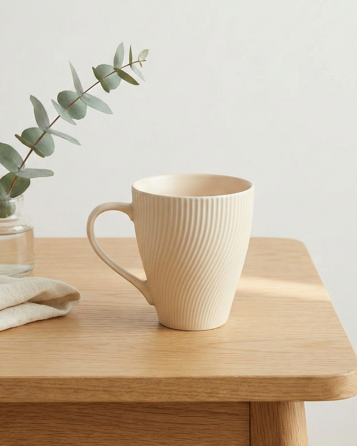 Pale Peach Unique New Bone China Coffee Mug