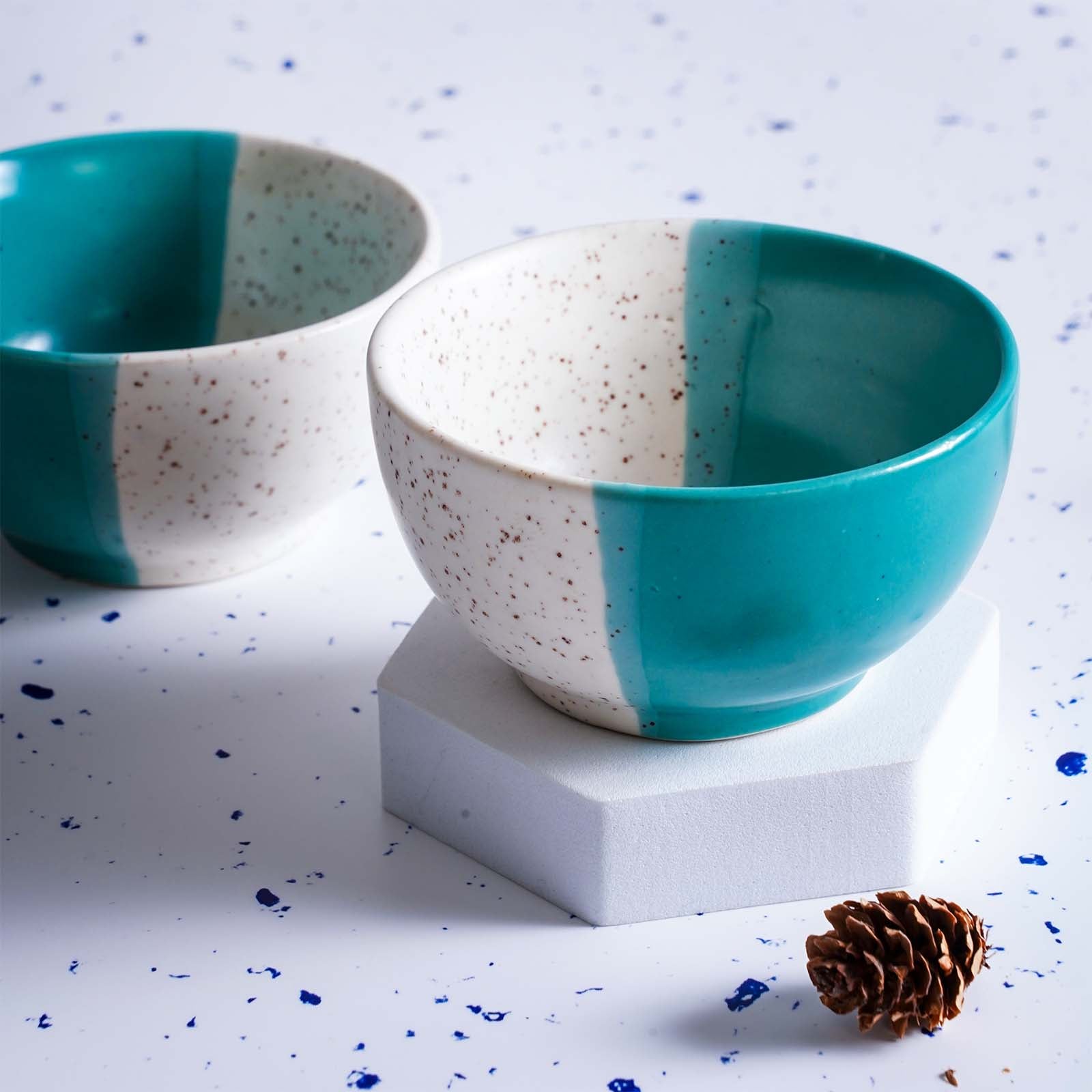 Dual-Toned Speckled Serving Bowl (Set of 2)