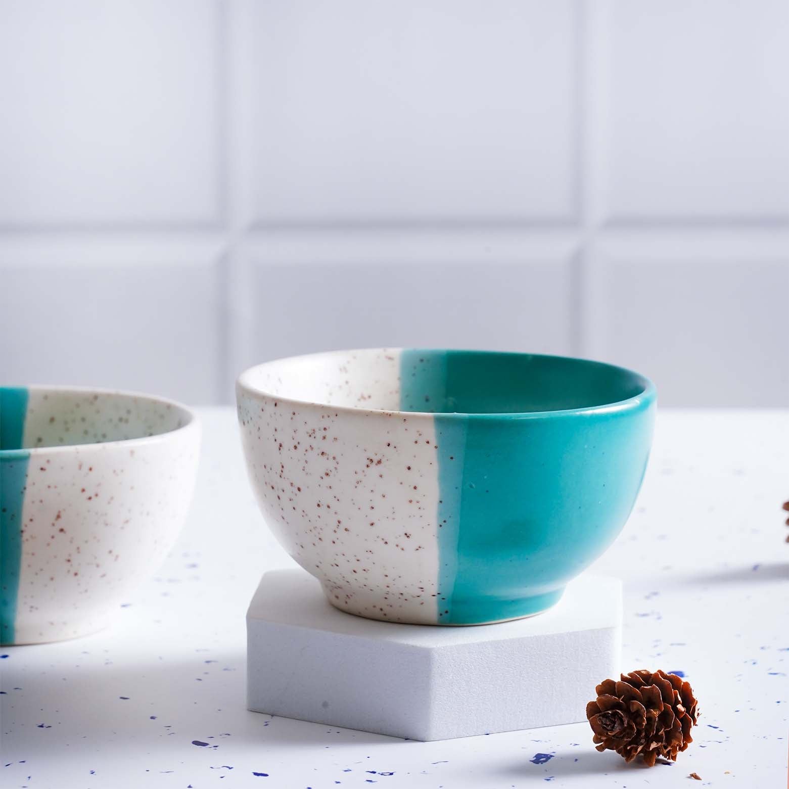 Dual-Toned Speckled Serving Bowl (Set of 2)