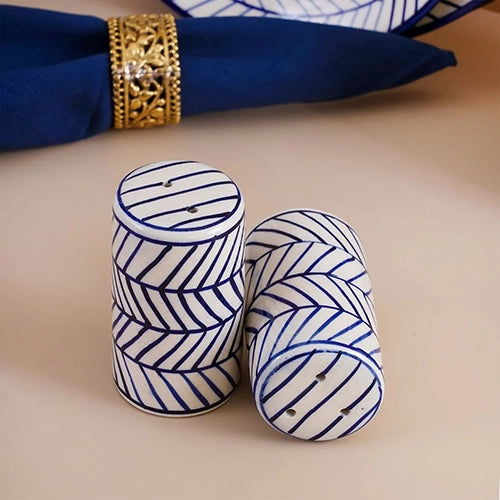 37 Pcs Blue Stripes Ceramic Dinner Set