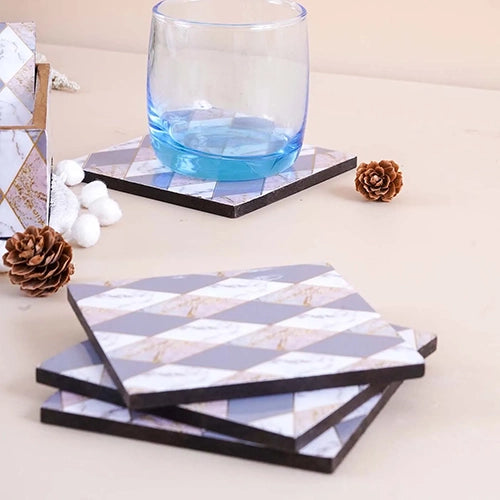 lavender Printed Wooden Coasters (Set of 6)