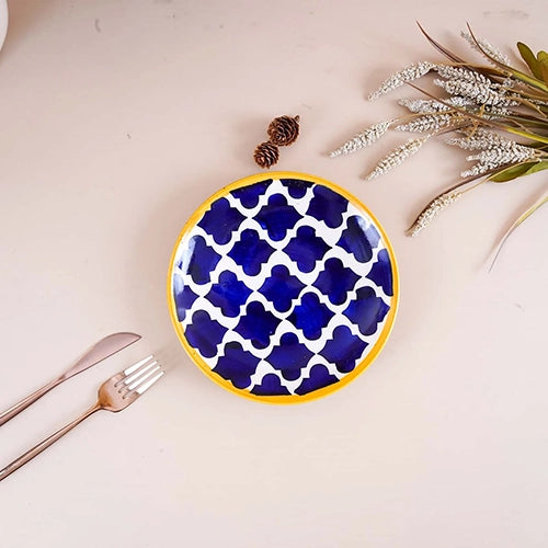Blue Moroccan Ceramic Dinner Plate Set of 2 (10.5 Inch)