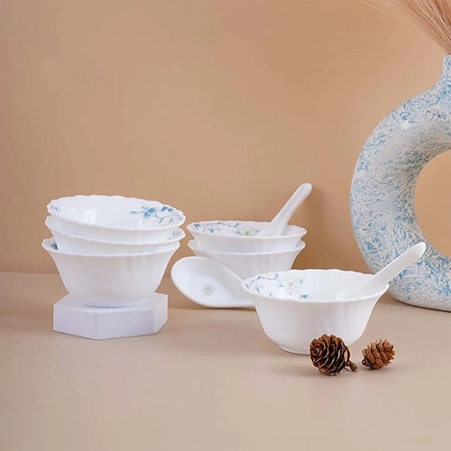 33 Pcs Blue Floral Dinner Set