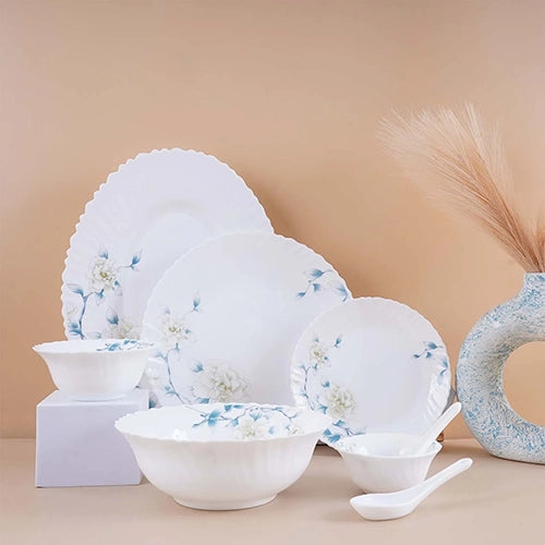 33 Pcs Blue Floral Dinner Set