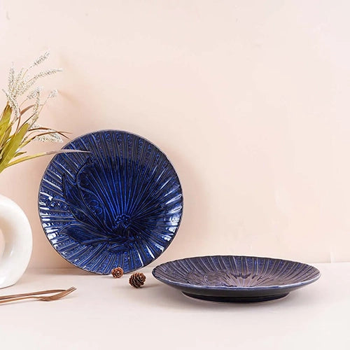 Blue Sapphire Textured Plate Set of 4 (10.5 Inch)
