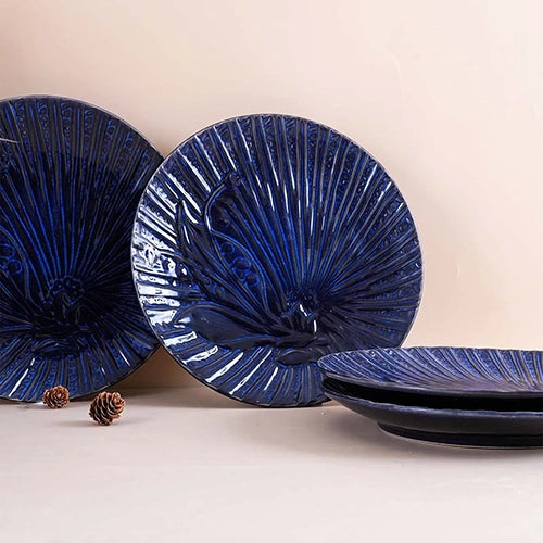 Blue Sapphire Textured Plate Set of 4 (10.5 Inch)