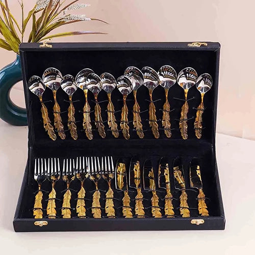 Golden Feather Cutlery Set