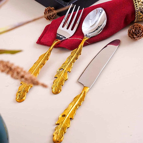 Golden Feather Cutlery Set