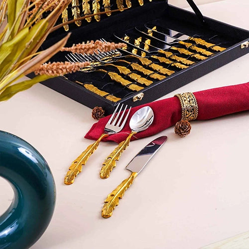 Golden Feather Cutlery Set