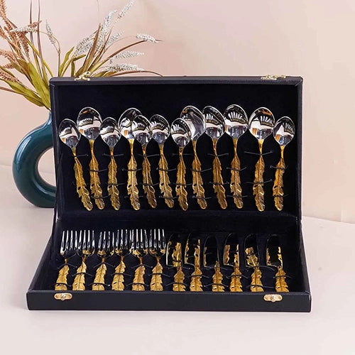 Golden Feather Cutlery Set