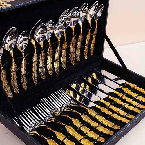 Golden Feather Cutlery Set