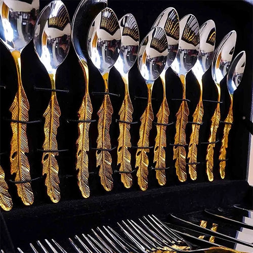 Golden Feather Cutlery Set