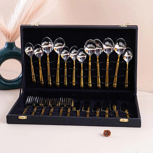 Elegant Gold and Silver Cutlery Set