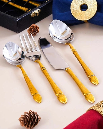 Elegant Gold and Silver Cutlery Set