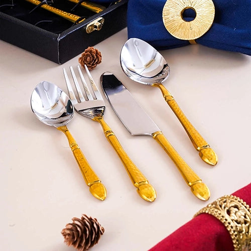 Elegant Gold and Silver Cutlery Set