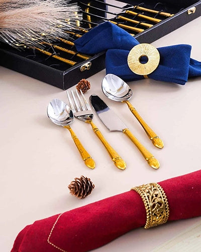 Elegant Gold and Silver Cutlery Set
