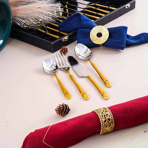 Elegant Gold and Silver Cutlery Set