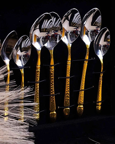 Elegant Gold and Silver Cutlery Set