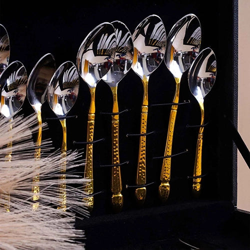 Elegant Gold and Silver Cutlery Set