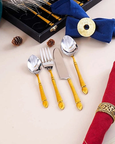 Elegant Gold and Silver Cutlery Set
