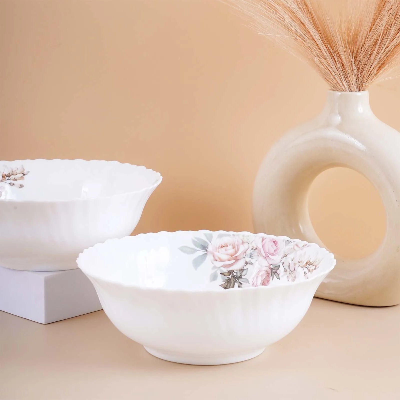 33 Pcs Pink Blossom Opalware Dinner Set