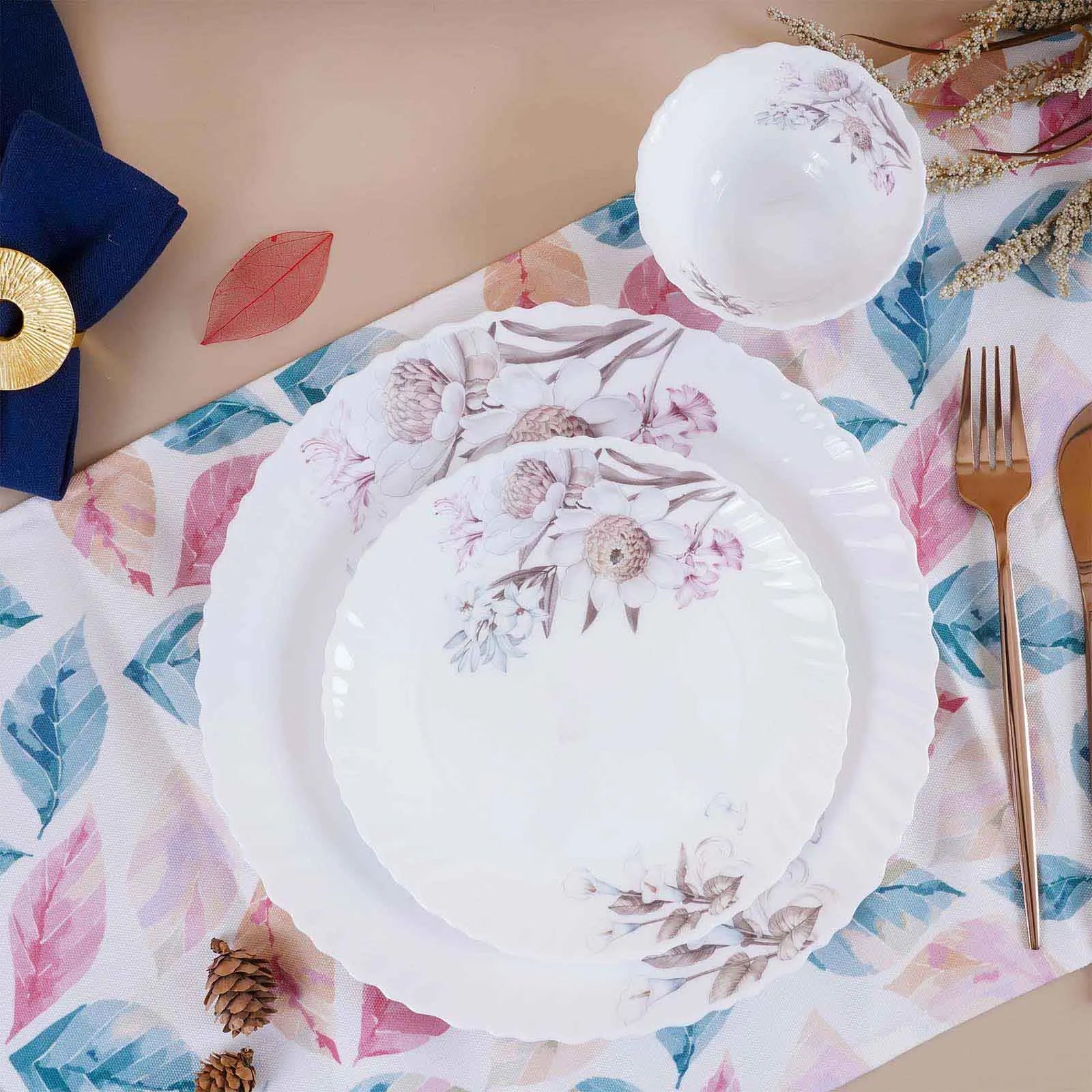 33 Pcs Floral Opalware Dinner Set