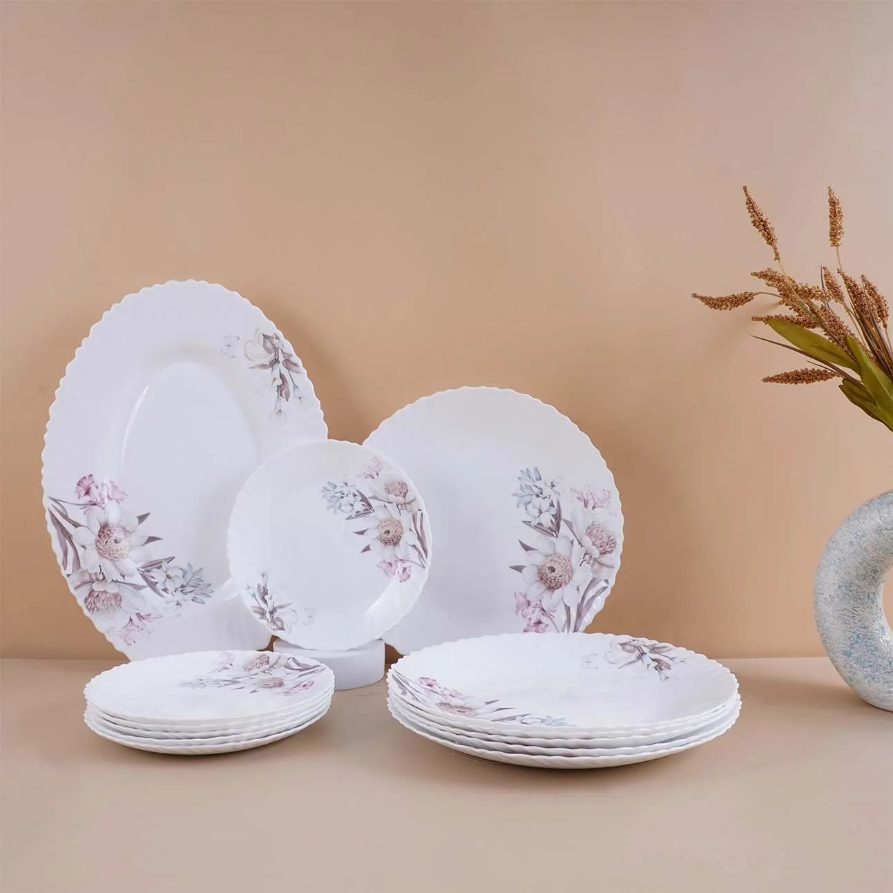33 Pcs Floral Opalware Dinner Set