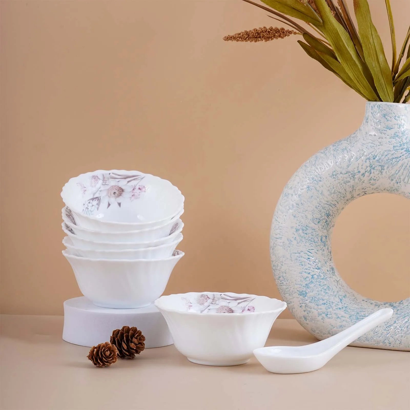 33 Pcs Floral Opalware Dinner Set