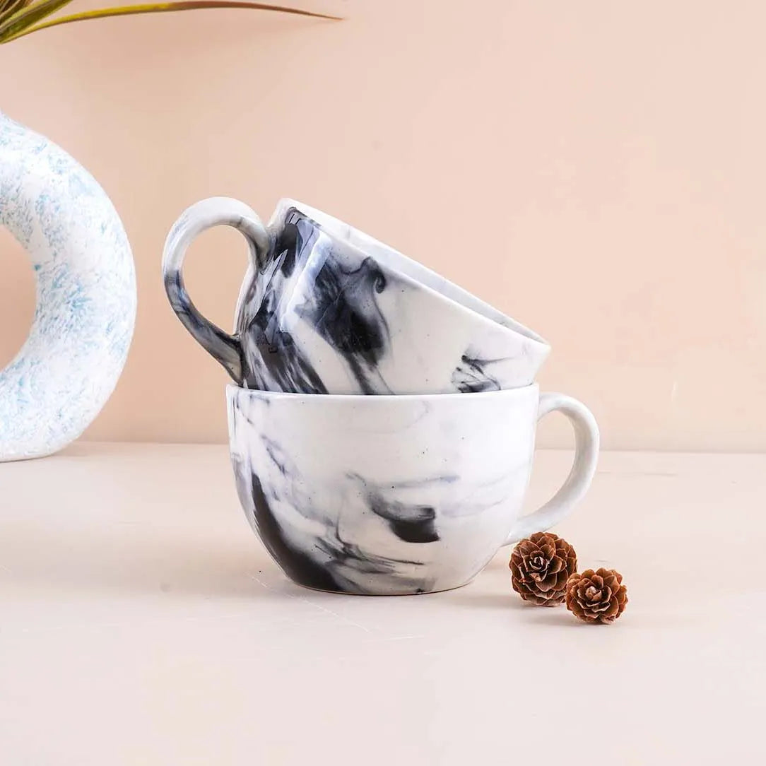 Chic Marble Print Soup Mug (Set of 2)