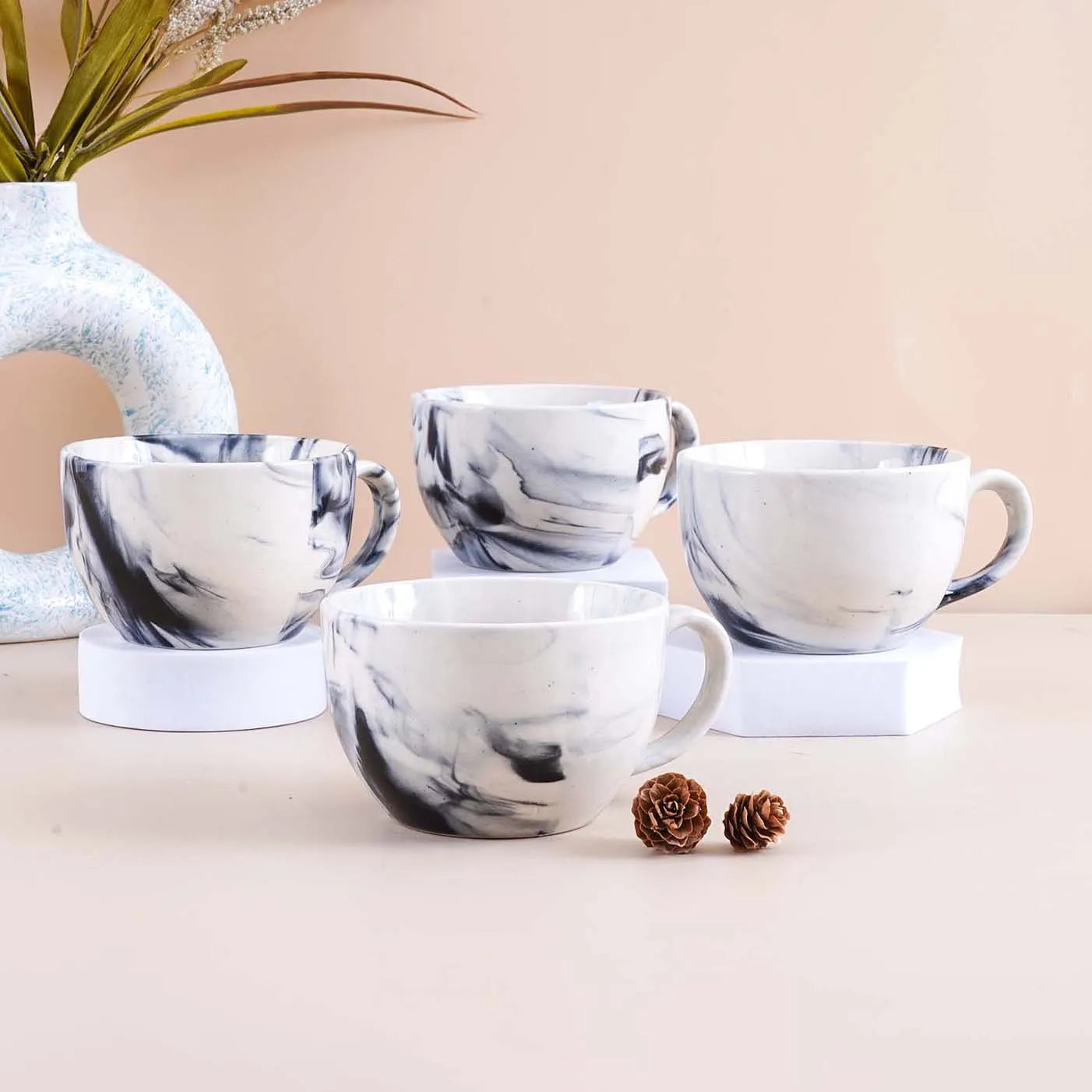 Chic Marble Print Soup Mug (Set of 4)