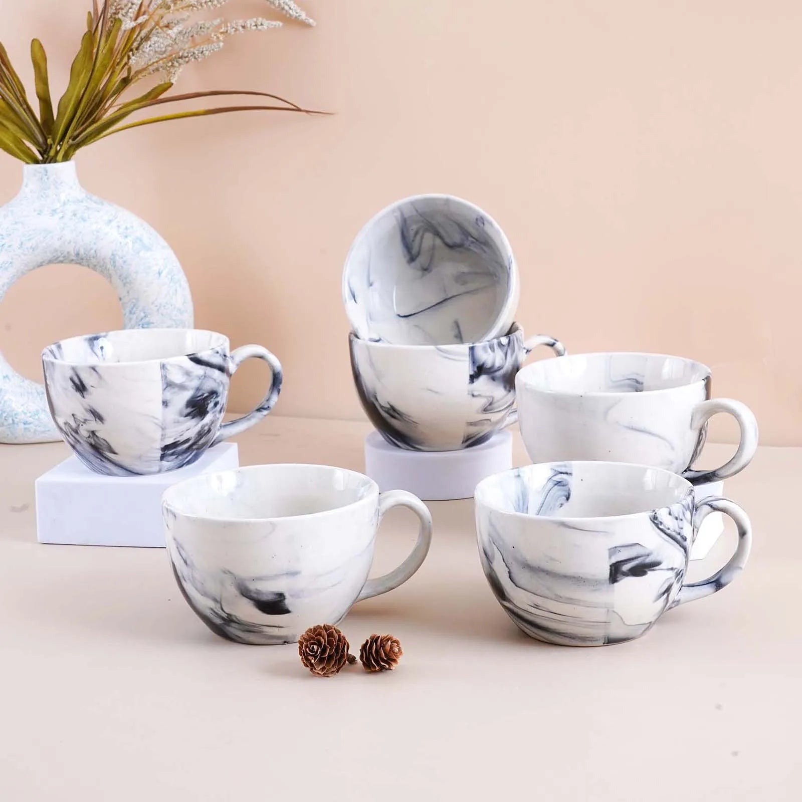 Chic Marble Print Soup Mug (Set of 6)