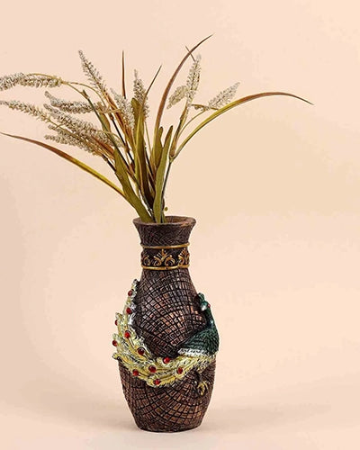 Antique Vase Decorate with Peacock