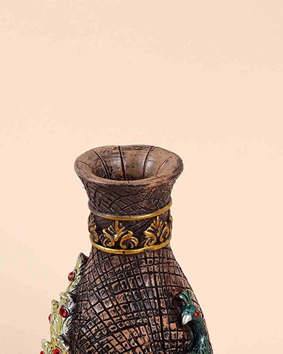 Antique Vase Decorate with Peacock