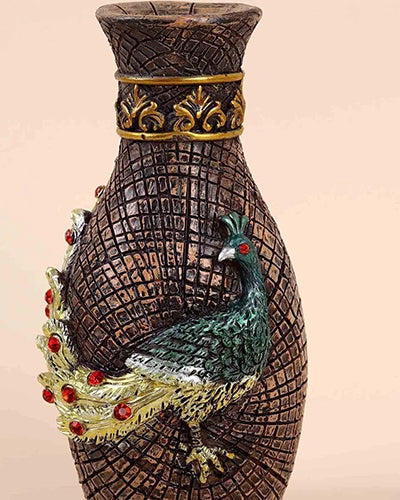 Antique Vase Decorate with Peacock