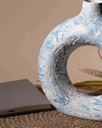Sky Blue Donut Ring Vase