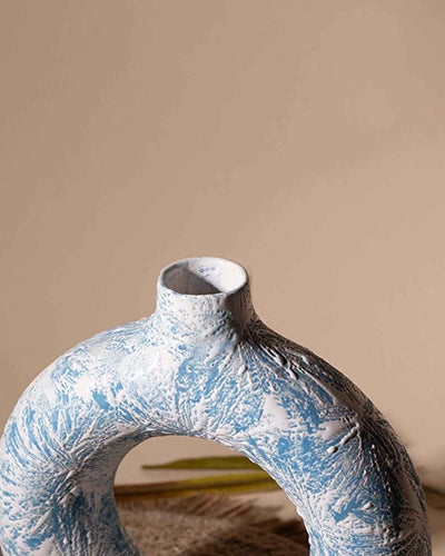 Sky Blue Donut Ring Vase
