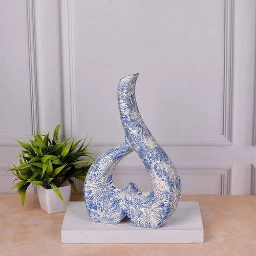 Blue & White Modern Art Vase