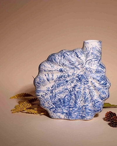 Blue Shell Flower Vase