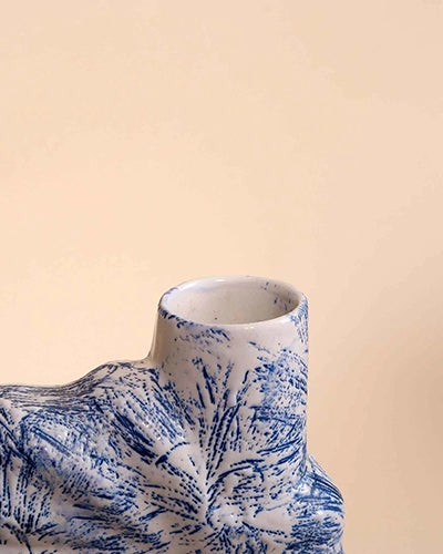 Blue Shell Flower Vase