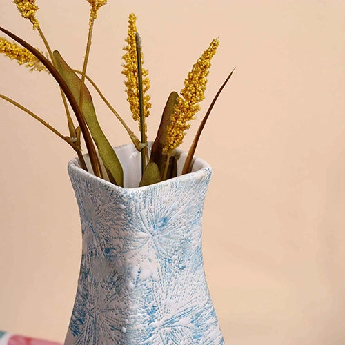 Textured Blue Flower Vase