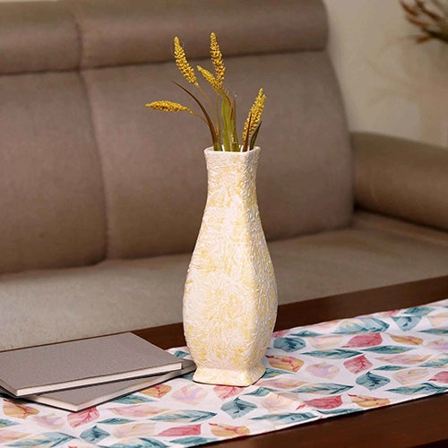 Cream and White Flower Vase