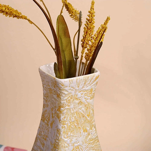 Cream and White Flower Vase