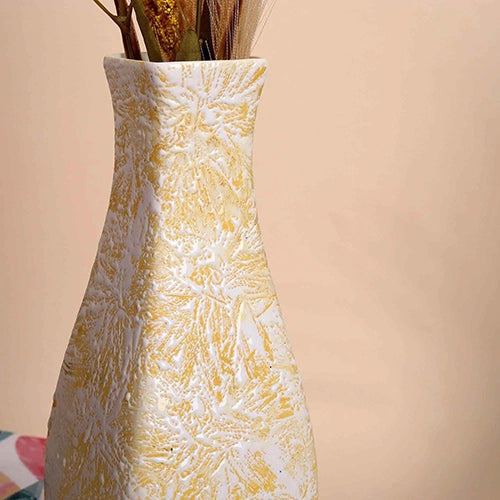 Cream and White Flower Vase