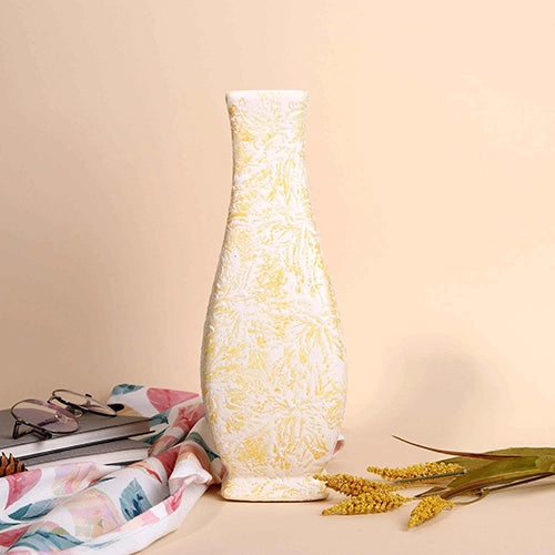 Cream and White Flower Vase