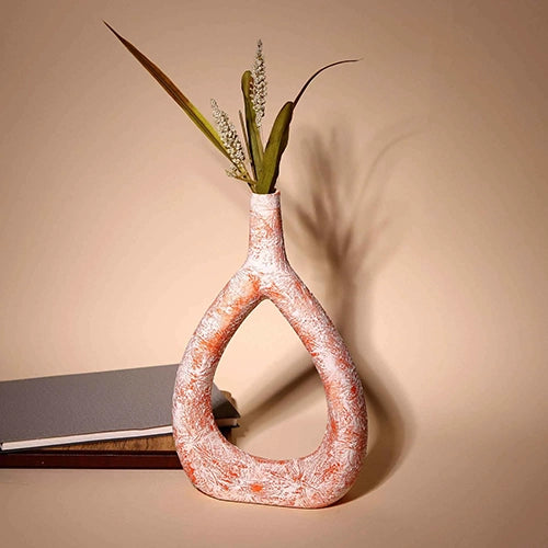 Coral Textured Triangle Vase