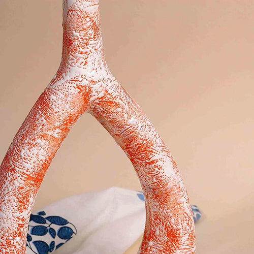 Coral Textured Triangle Vase